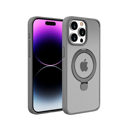 ImpactStrong for iPhone 13 Pro Max Case with Hidden Magnetic Stand [Military Drop Protection] [Compatible with MagSafe] Slim Shockproof Translucent Matte Phone Cases 6.7 Inch, Gray