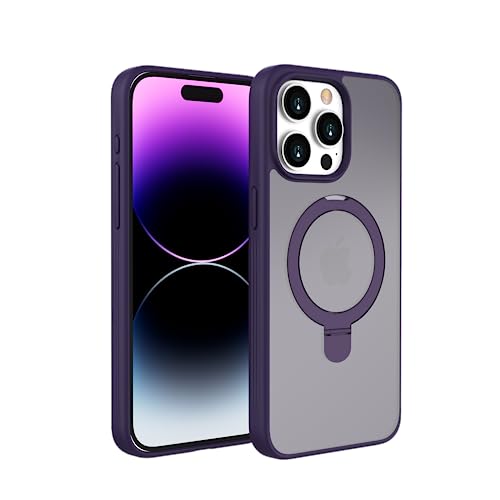 ImpactStrong for iPhone 13 Pro Case with Hidden Magnetic Stand [Military Drop Protection] [Compatible with MagSafe] Slim Shockproof Translucent Matte Phone Cases 6.1 Inch, Pink