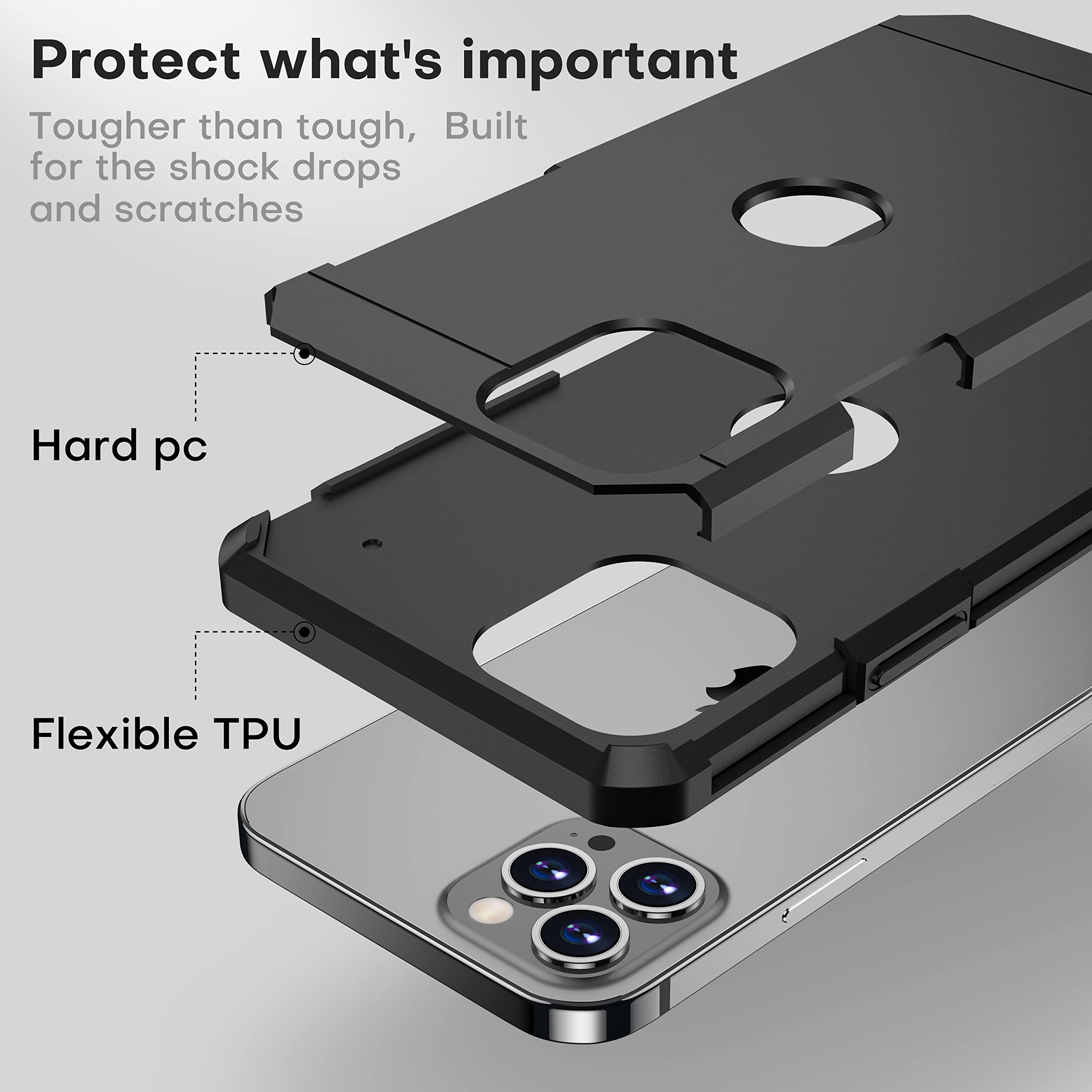 ImpactStrong Heavy Duty Compatible with iPhone 12 Pro Max Case, Dual Layer Protection Cover Heavy Duty Case Designed for iPhone 12 Pro Max (6.7 Inch) - Gun Metal