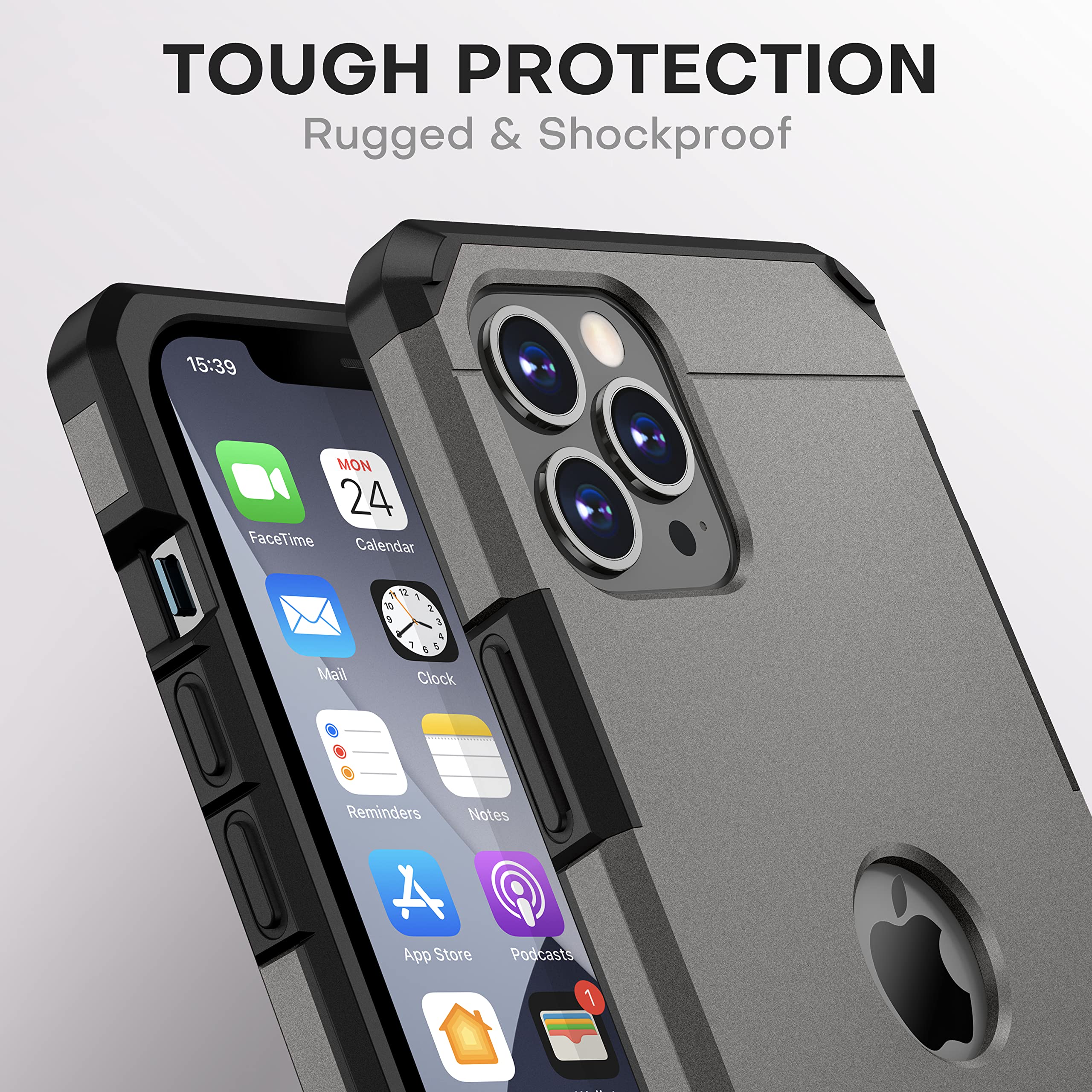 ImpactStrong Heavy Duty Compatible with iPhone 12 Pro Max Case, Dual Layer Protection Cover Heavy Duty Case Designed for iPhone 12 Pro Max (6.7 Inch) - Gun Metal